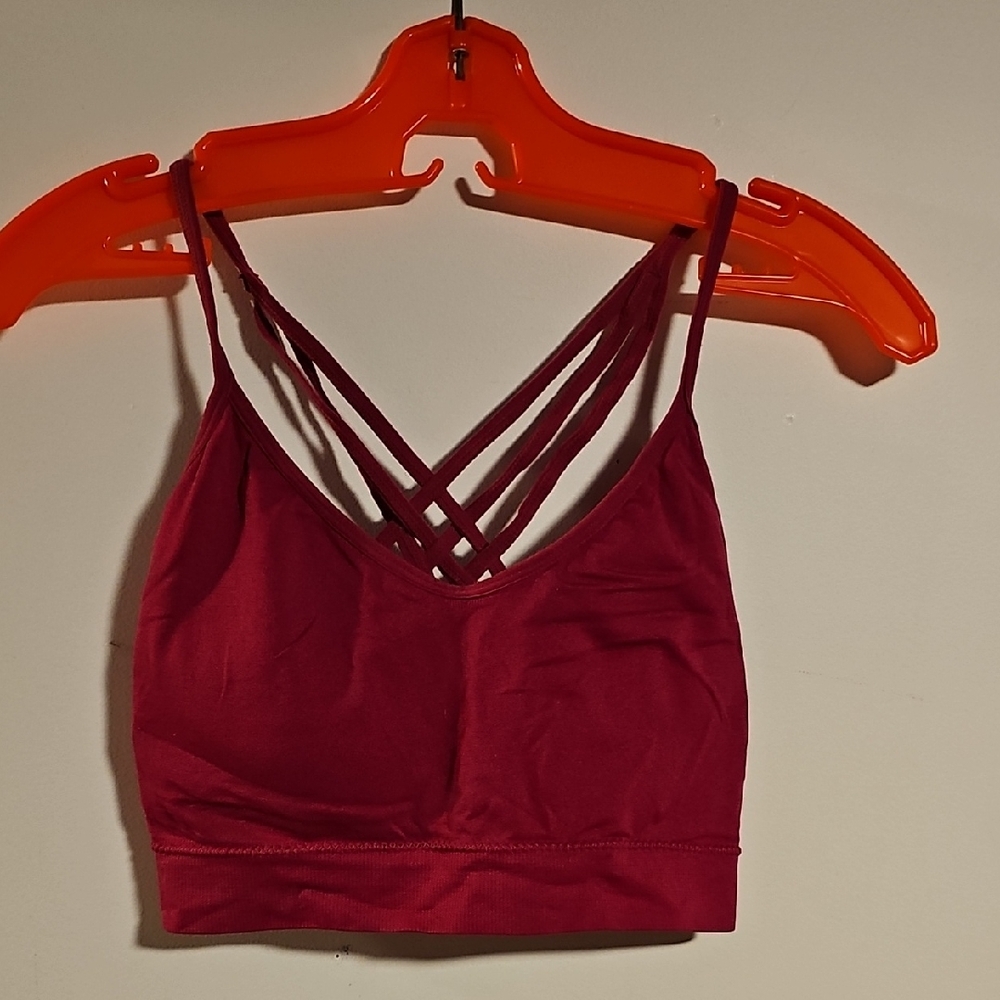 Crisscross Back Burgundy Bra